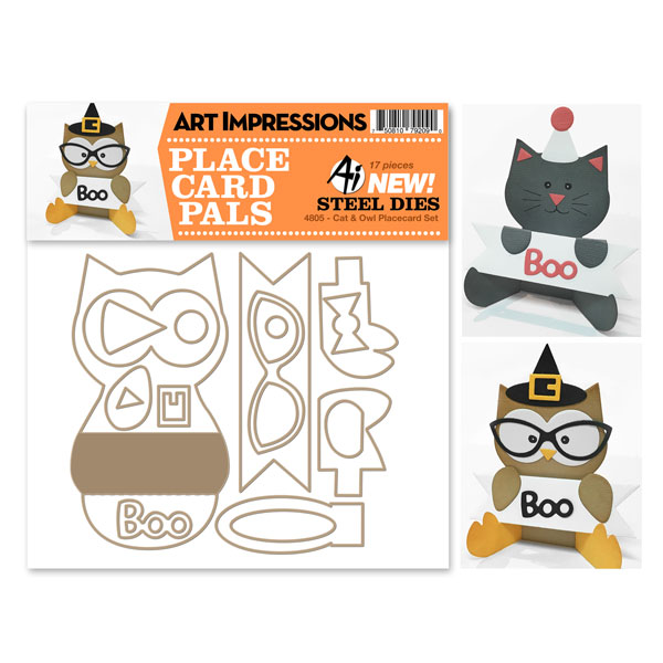 Cat & Owl Placecard Set